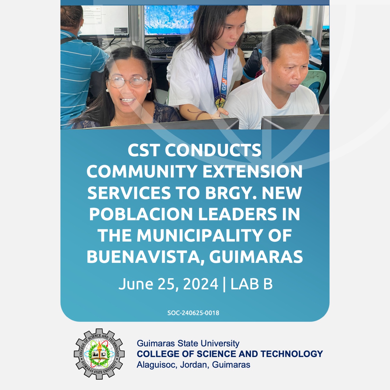 CST conducts Community Extension Services to Brgy. New Poblacion Leaders inthe Municipality of Buenavista, Guimaras