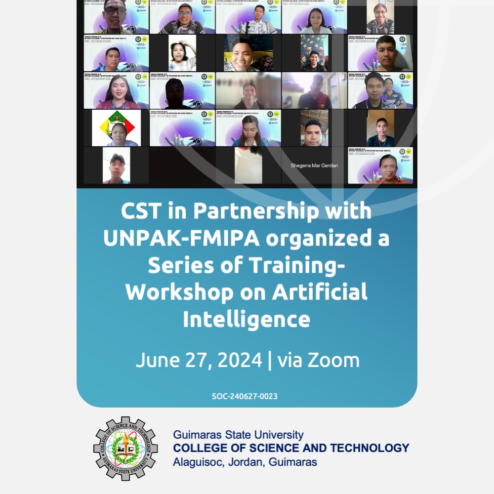 CST in Partnership with UNPAK-FMIPA organized a Series of Training-Workshop on Artificial Intelligence