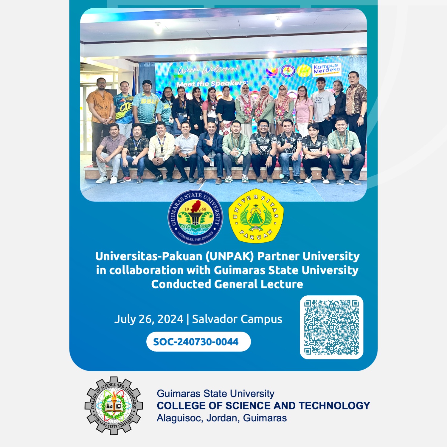 Universitas-Pakuan (UNPAK) Partner University in collaboration with Guimaras State University Conducted General Lecture