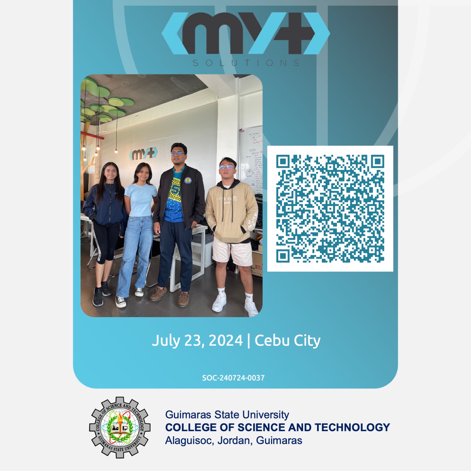 3rd Year BSCS Student deployed to MYT SoftDev Solutions, Inc. for Summer Internship