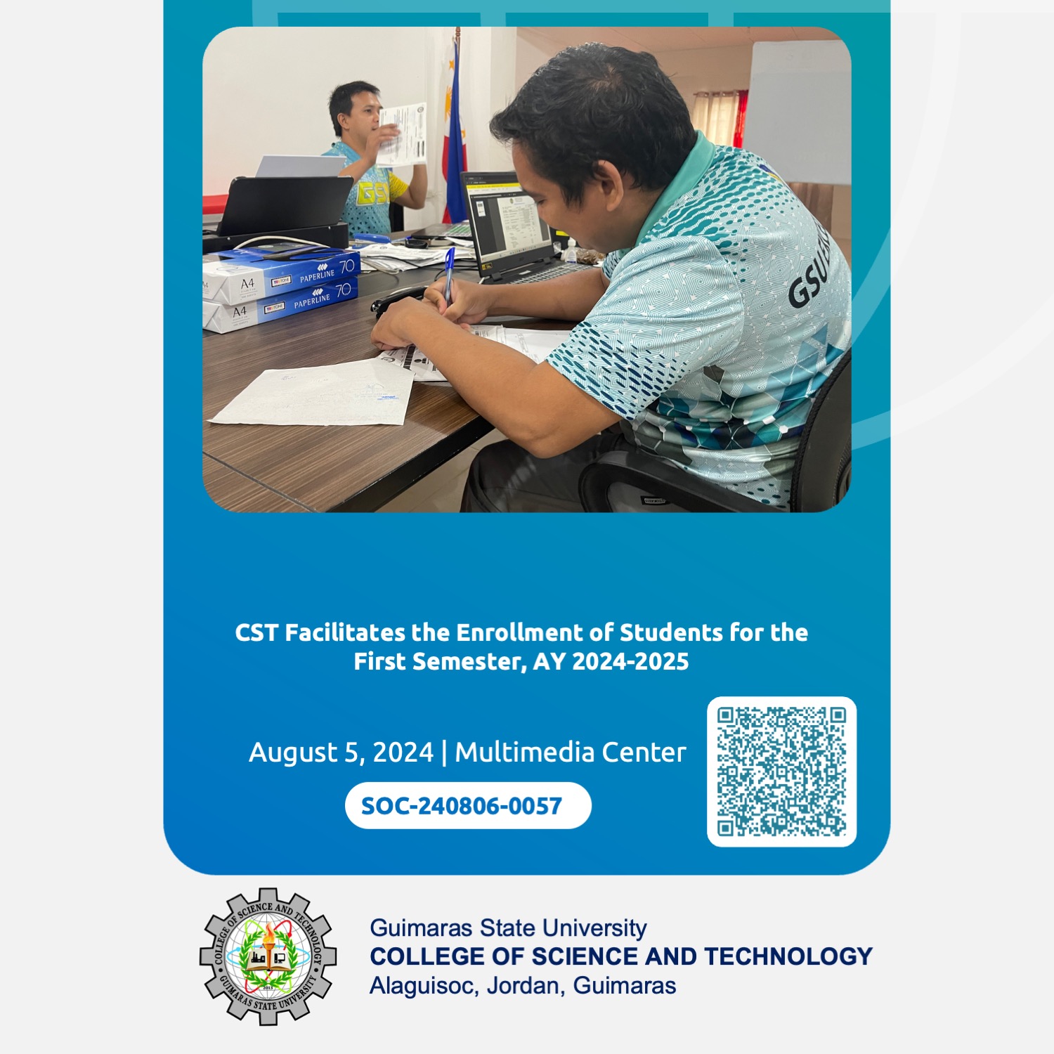 CST Facilitates the Enrollment of Students for the First Semester, AY 2024-2025