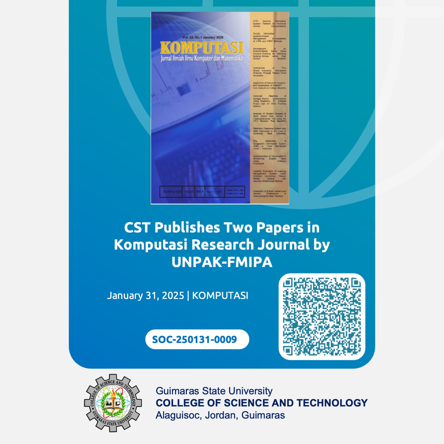 CST Publishes Two Papers in Komputasi Research Journal by UNPAK-FMIPA