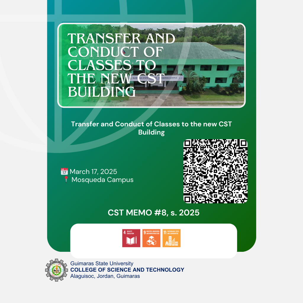 [CST] Transfer and Conduct of Classes to the new CST Building Effective ...