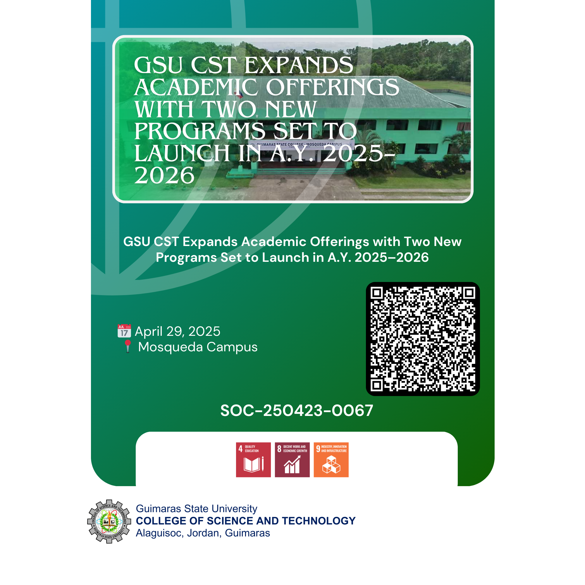 GSU CST Expands Academic Offerings with Two New Programs Set to Launch in A.Y. 2025–2026