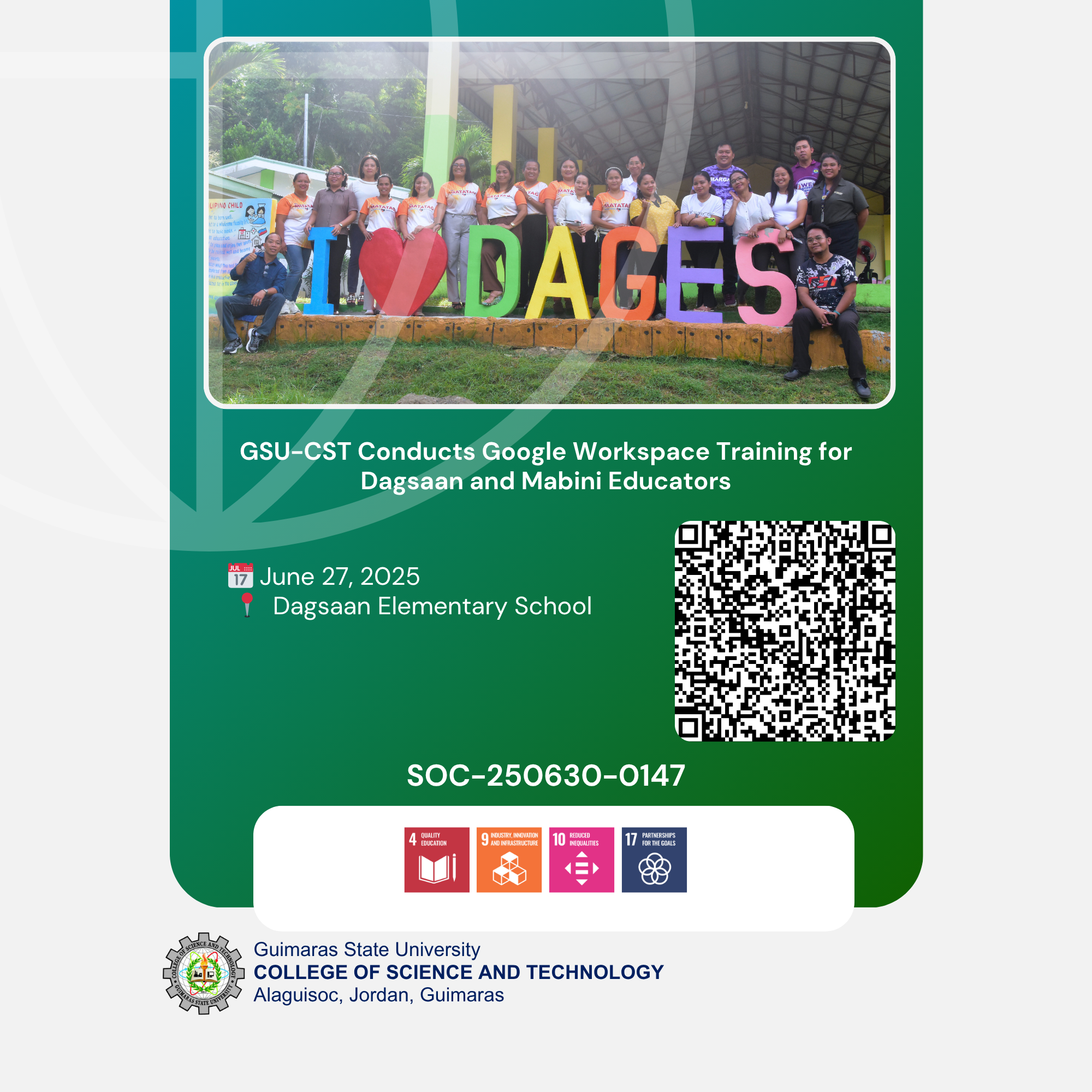 GSU-CST Conducts Google Workspace Training for Dagsaan and Mabini Educators
