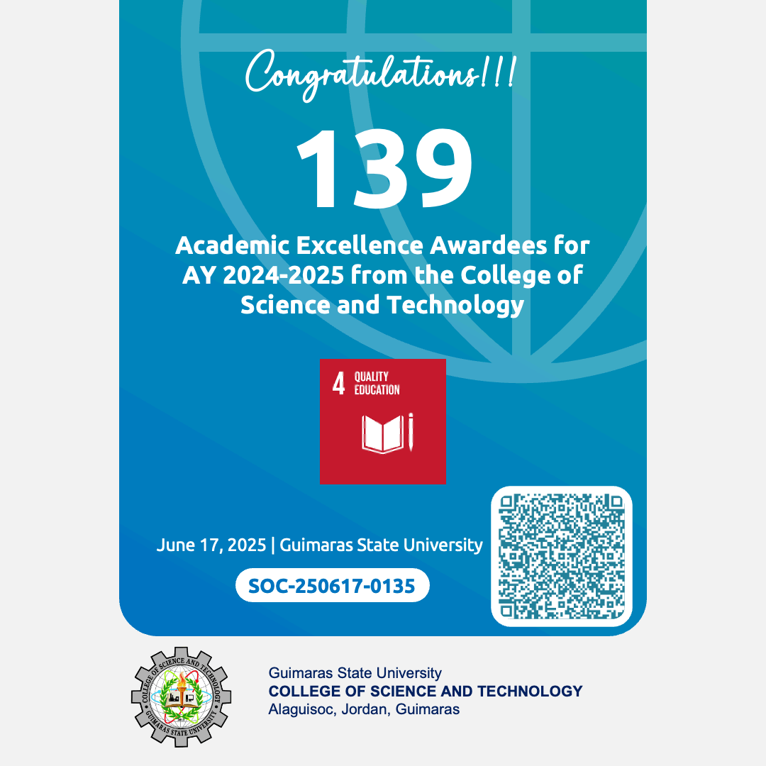 139 Non-Graduating Academic Excellence Awardees of CST for AY 2024-2025