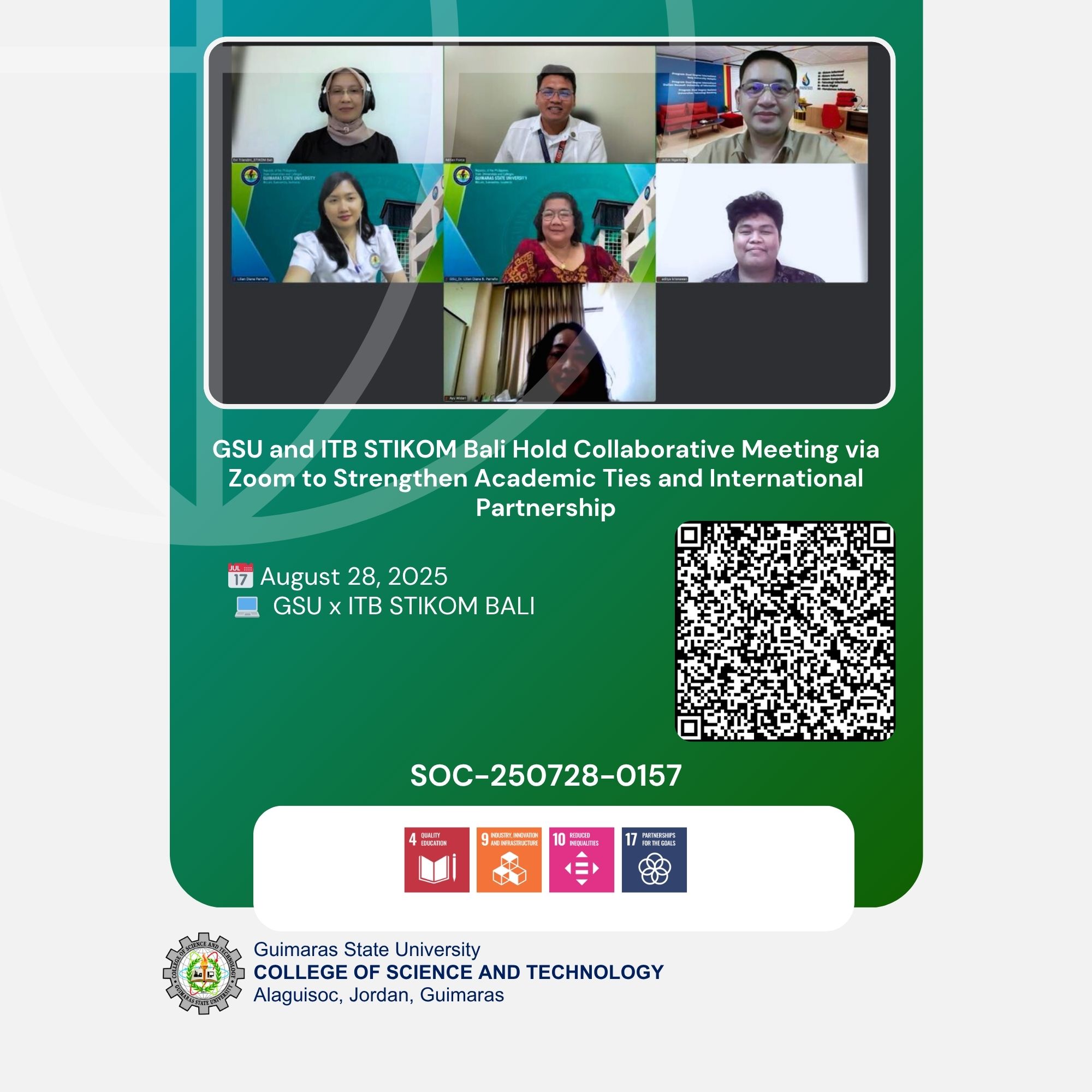 GSU and ITB STIKOM Bali Hold Collaborative Meeting via Zoom to Strengthen Academic Ties and International Partnership