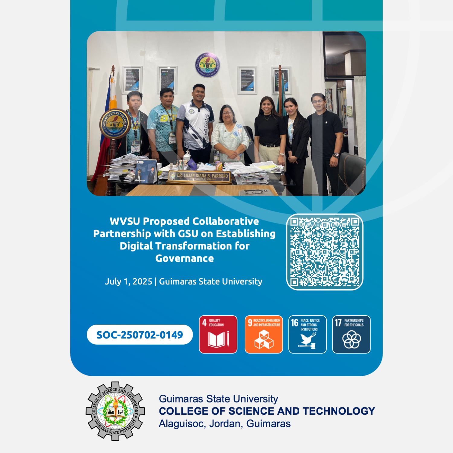 WVSU Proposed Collaborative Partnership with GSU on Establishing Digital Transformation for Governance