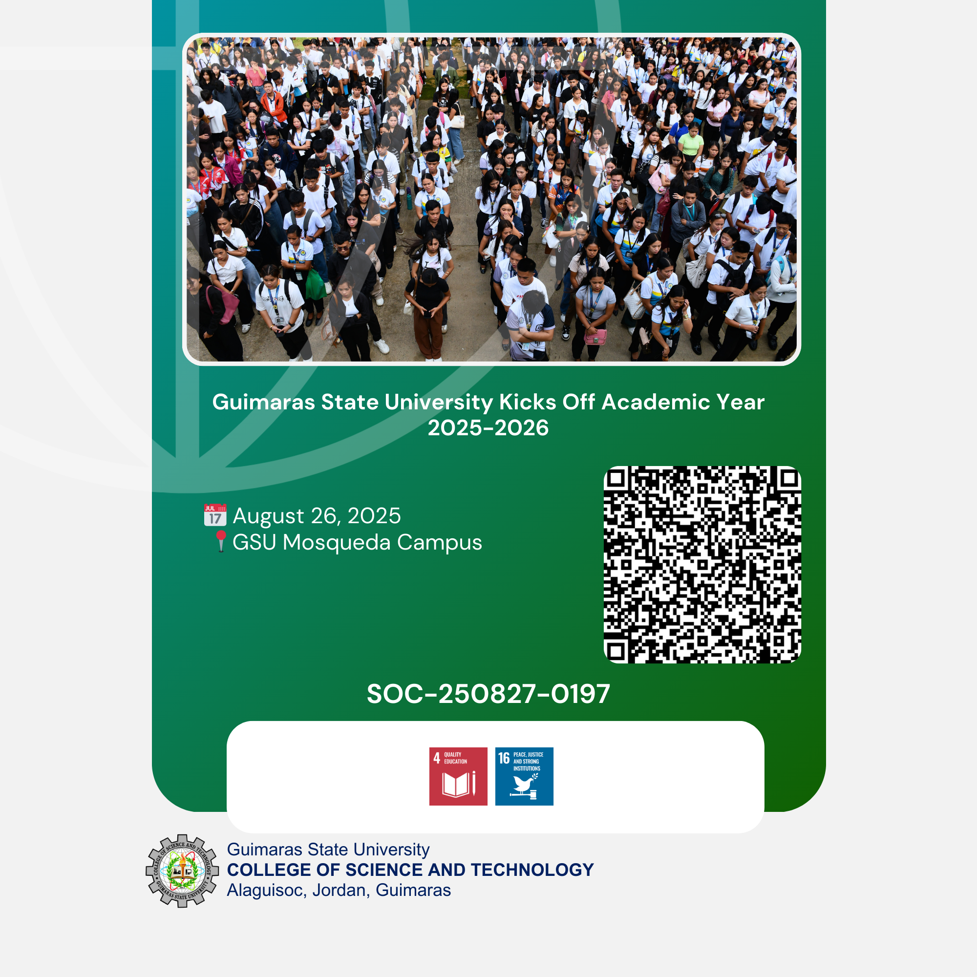 Guimaras State University Kicks Off Academic Year 2025-2026