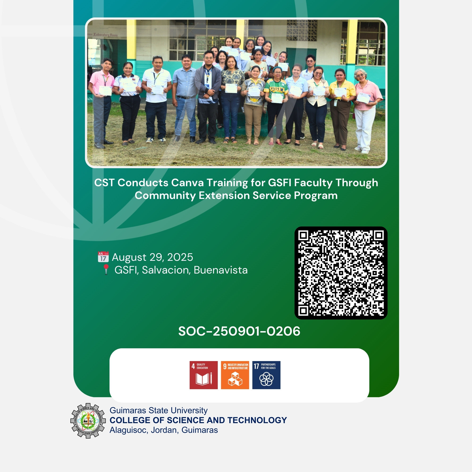 CST Conducts Canva Training for GSFI Faculty Through Community Extension Service Program