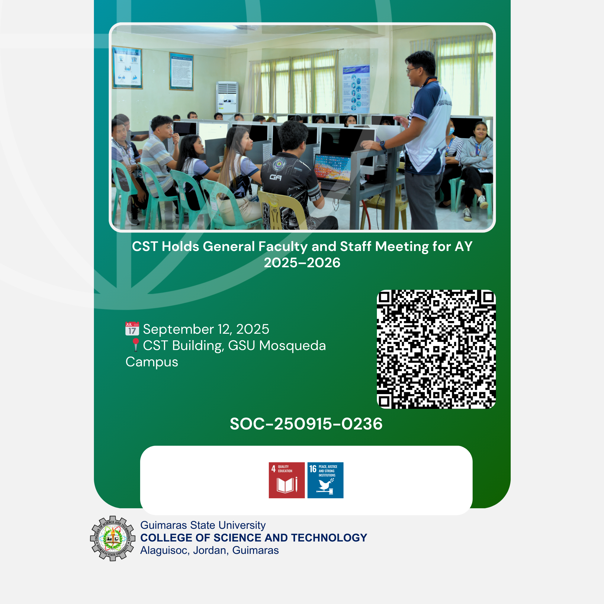 CST Holds General Faculty and Staff Meeting for AY 2025–2026