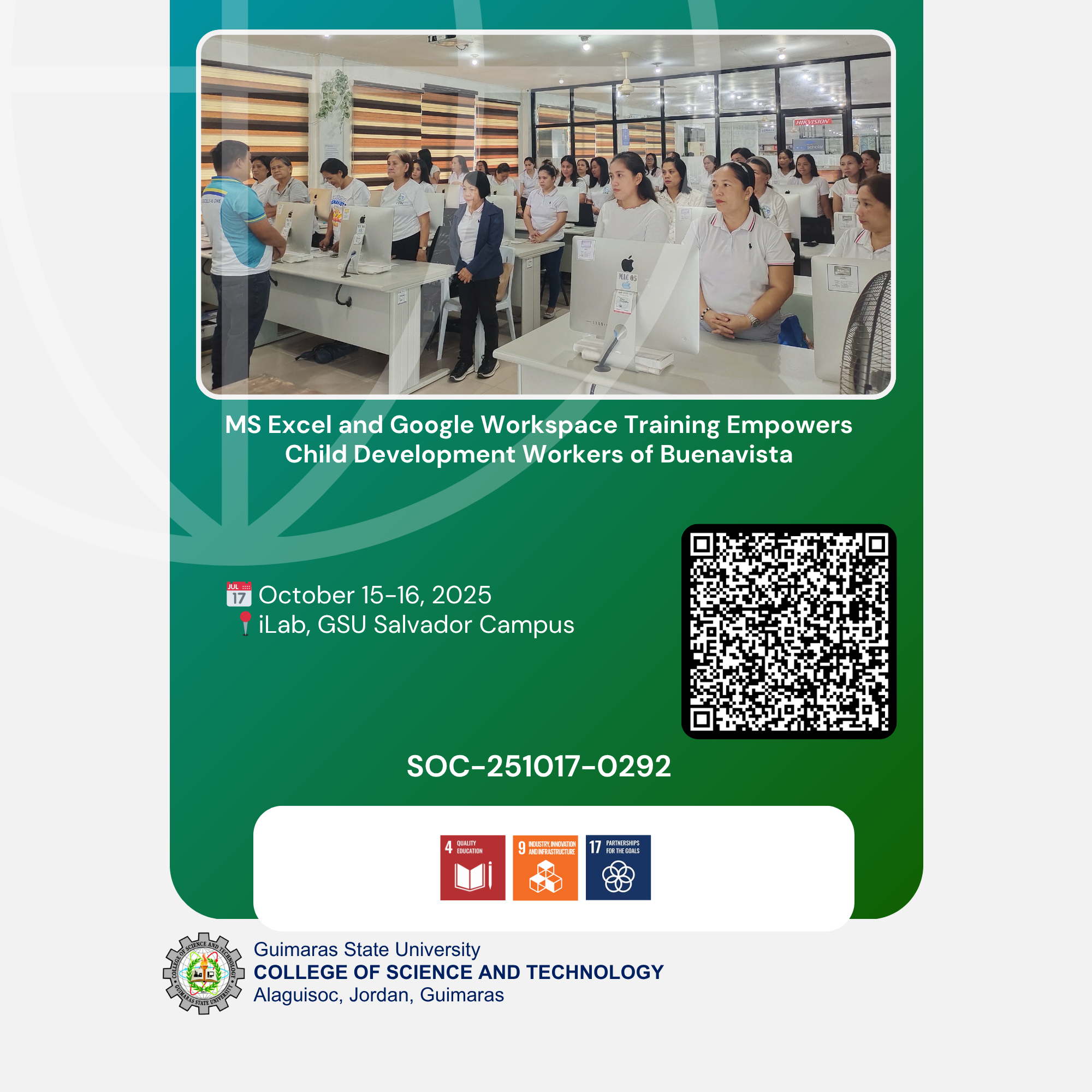 MS Excel and Google Workspace Training Empowers Child Development Workers of Buenavista