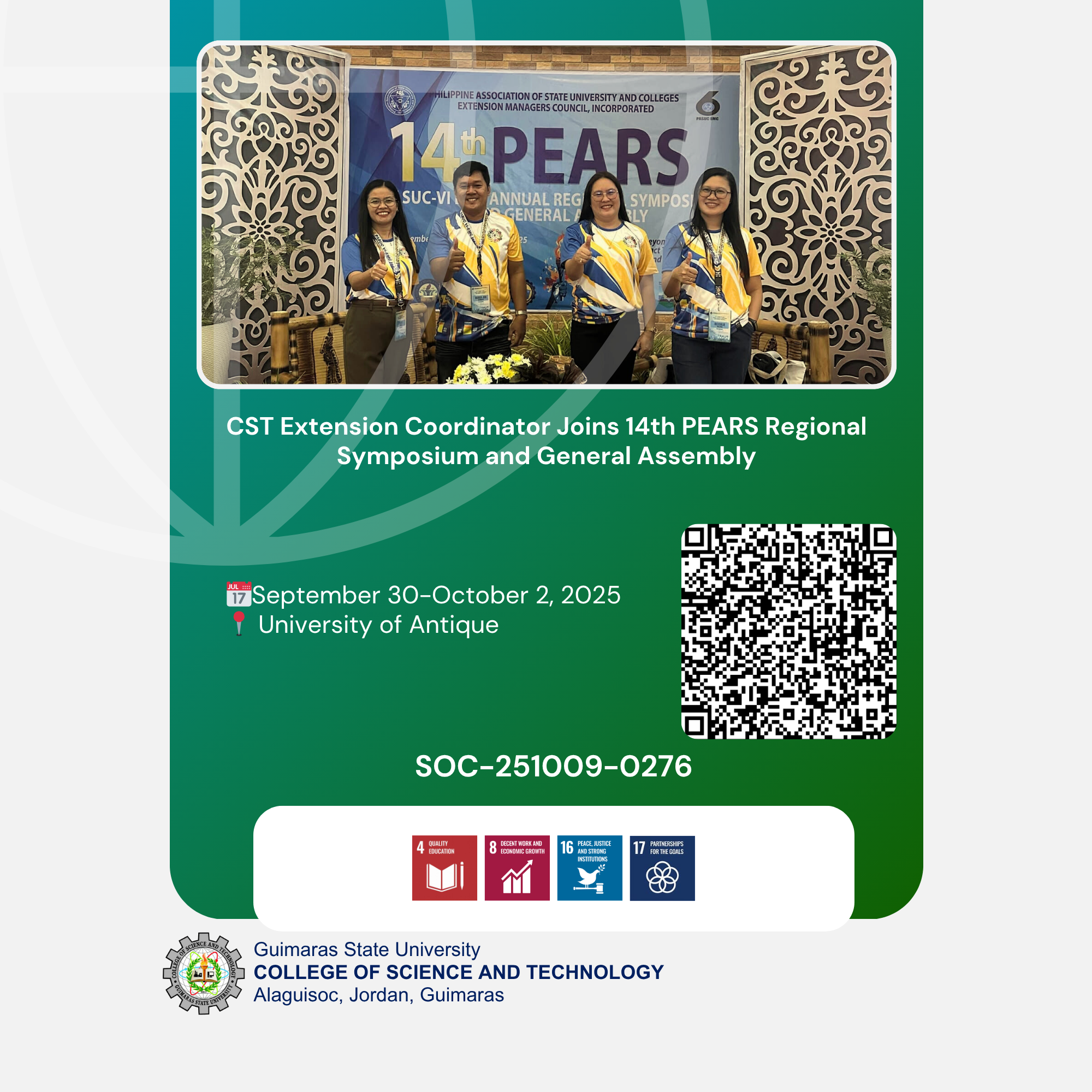 CST Extension Coordinator Joins 14th PEARS Regional Symposium and General Assembly