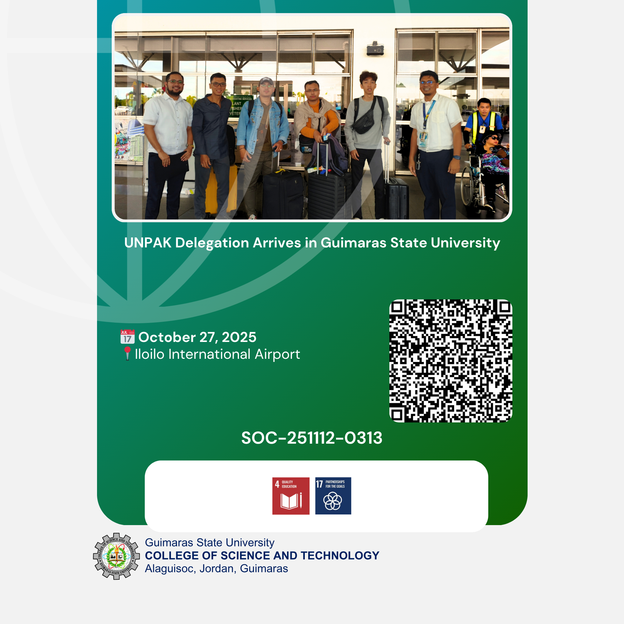 UNPAK Delegation Arrives in Guimaras State University