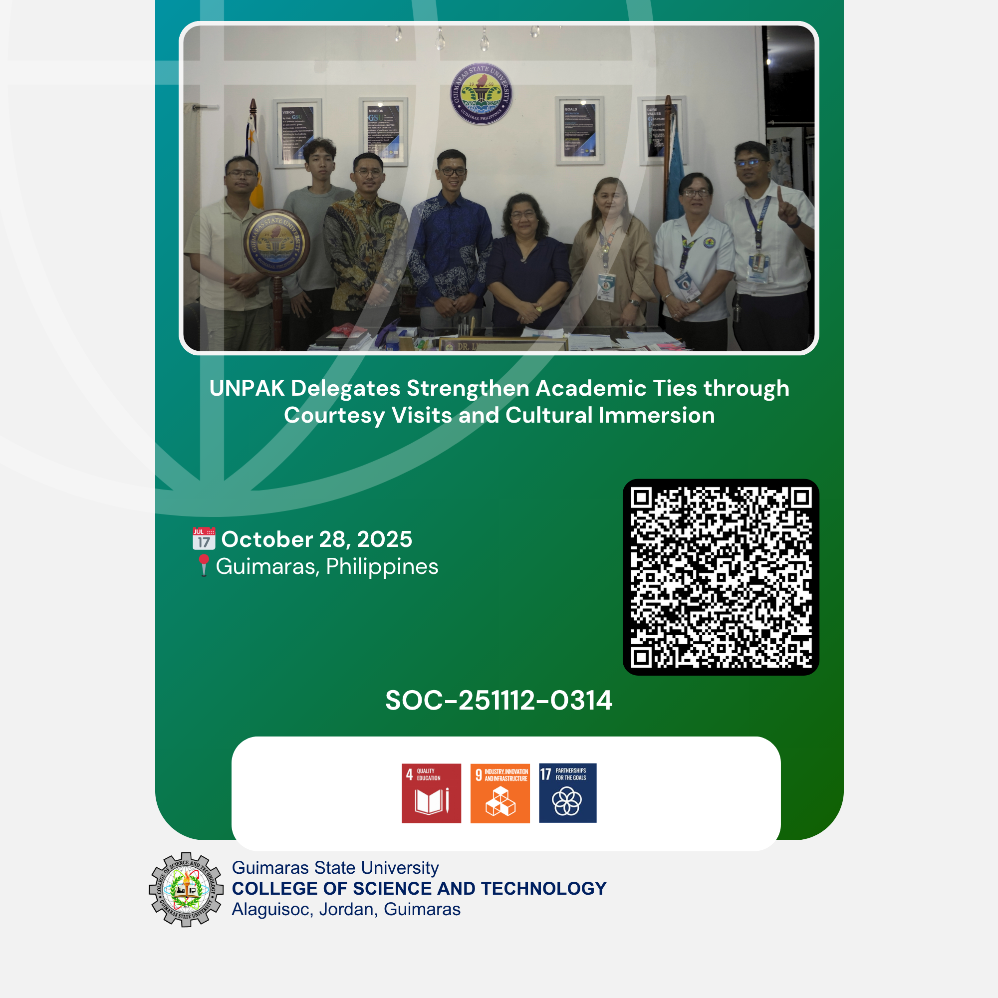 UNPAK Delegates Strengthen Academic Ties through Courtesy Visits and Cultural Immersion