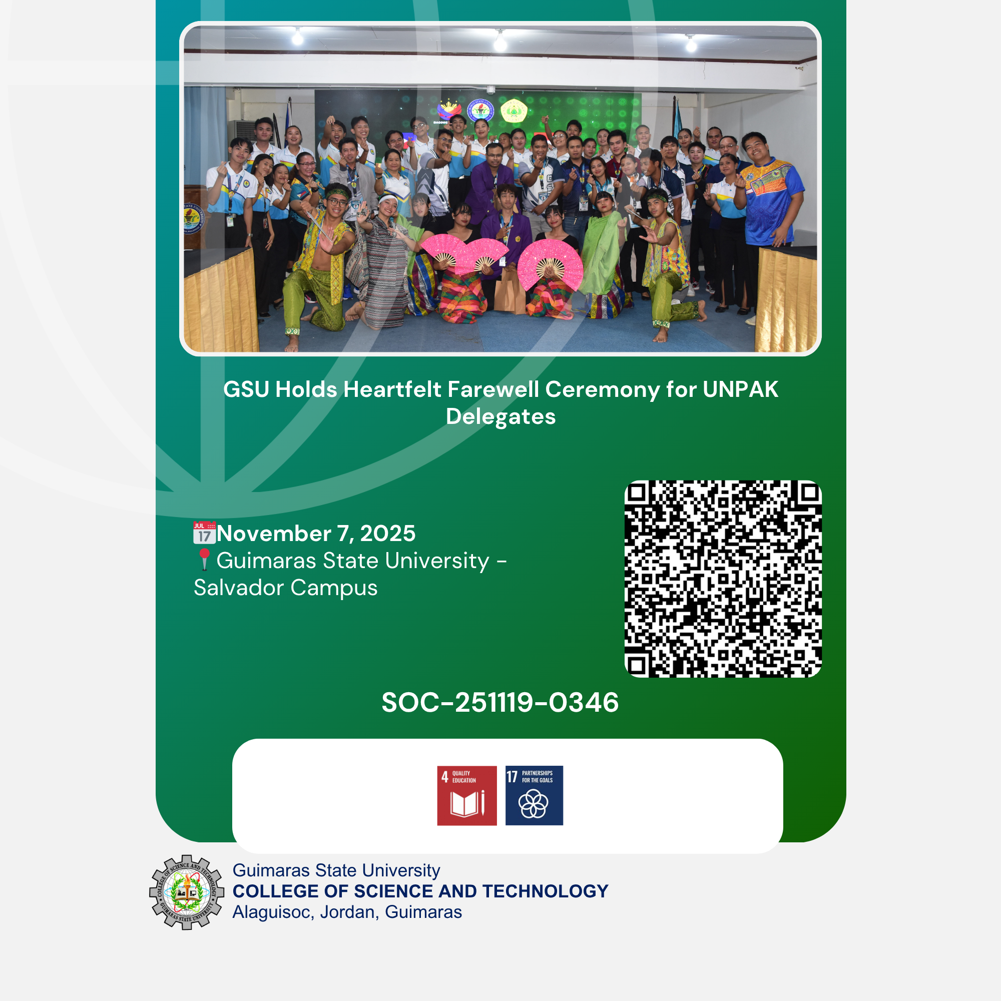 GSU Holds Heartfelt Farewell Ceremony for UNPAK Delegates