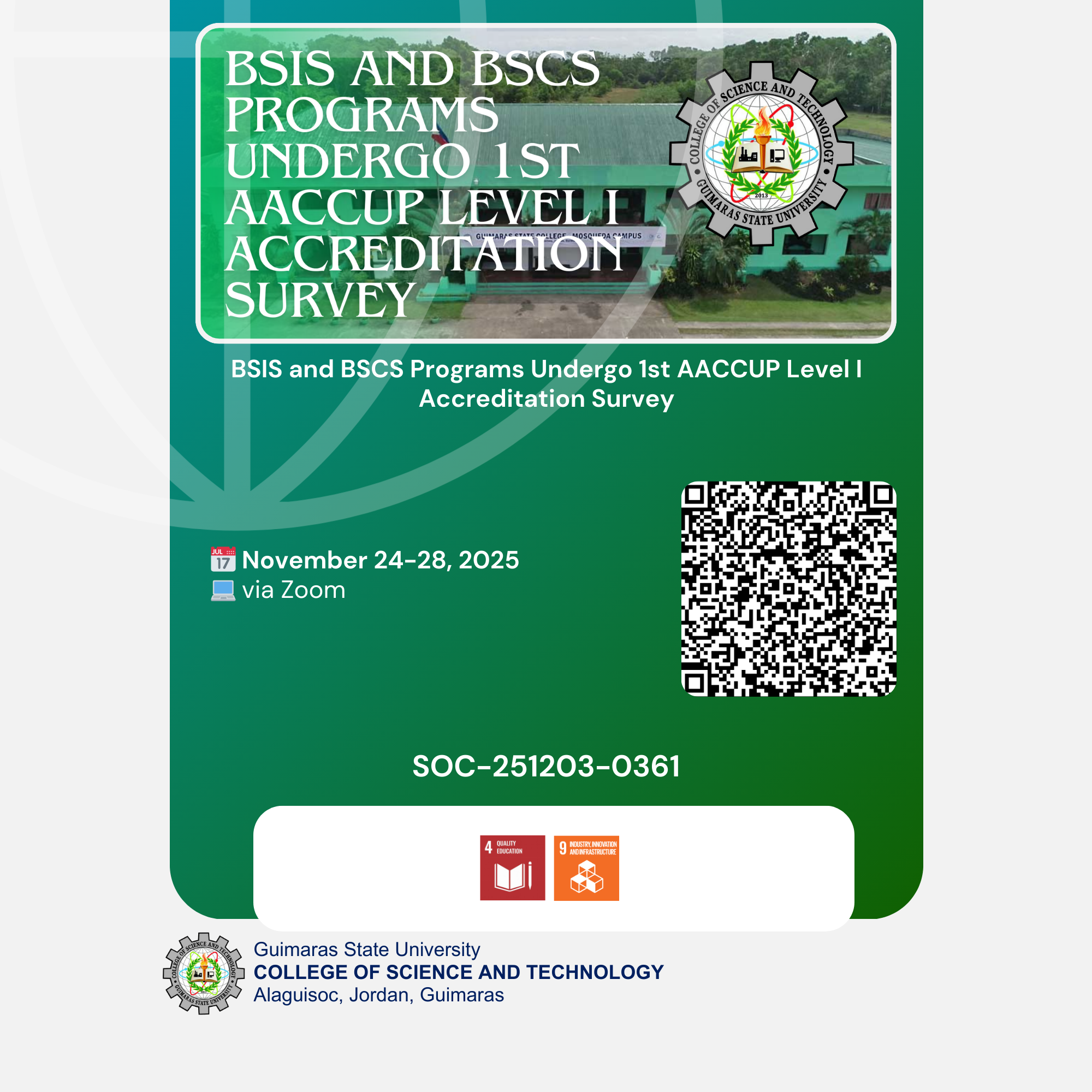 BSIS and BSCS Programs Undergo 1st AACCUP Level I Accreditation Survey
