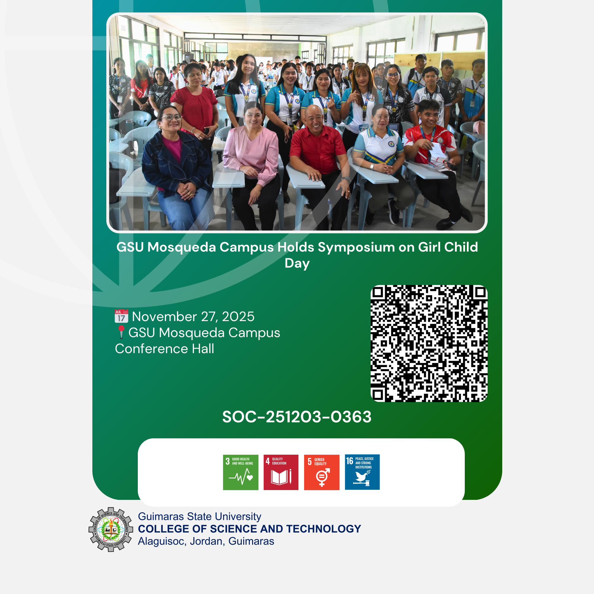 GSU Mosqueda Campus Holds Symposium on Girl Child Day