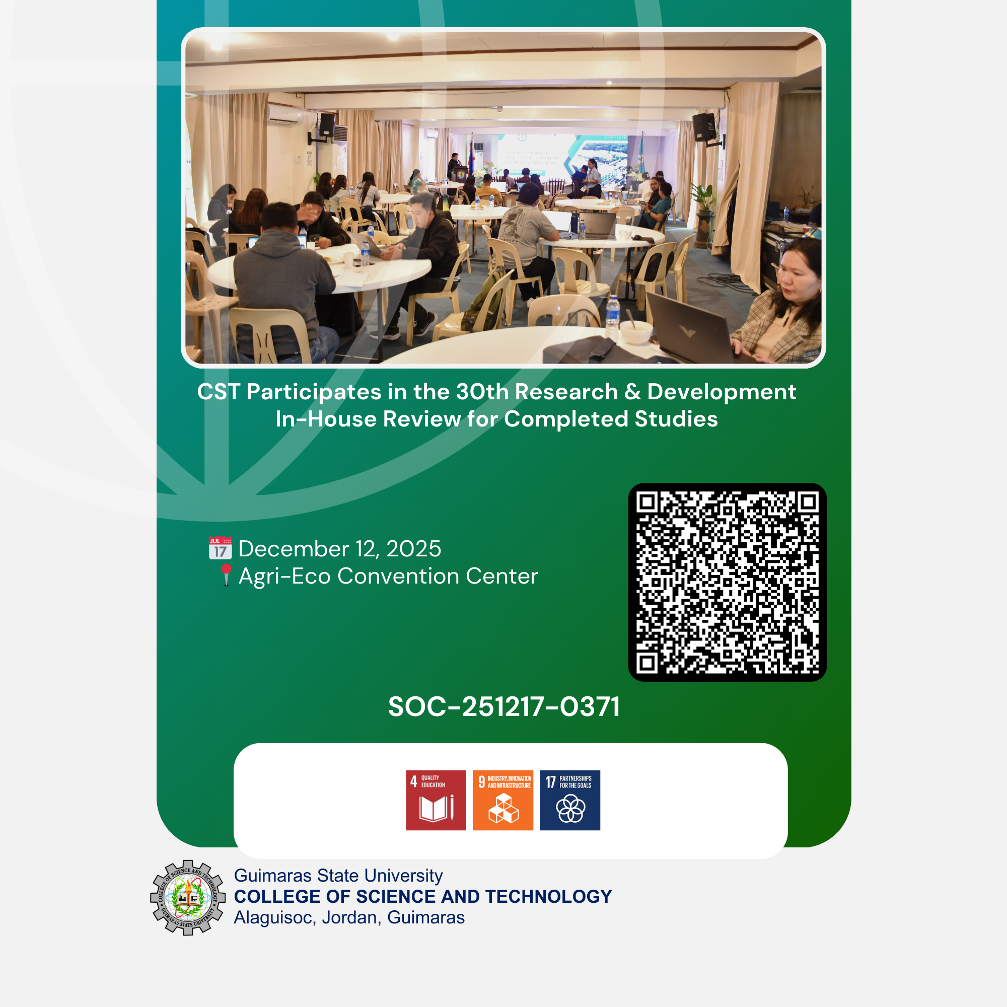 CST Participates in the 30th Research & Development In-House Review for Completed Studies