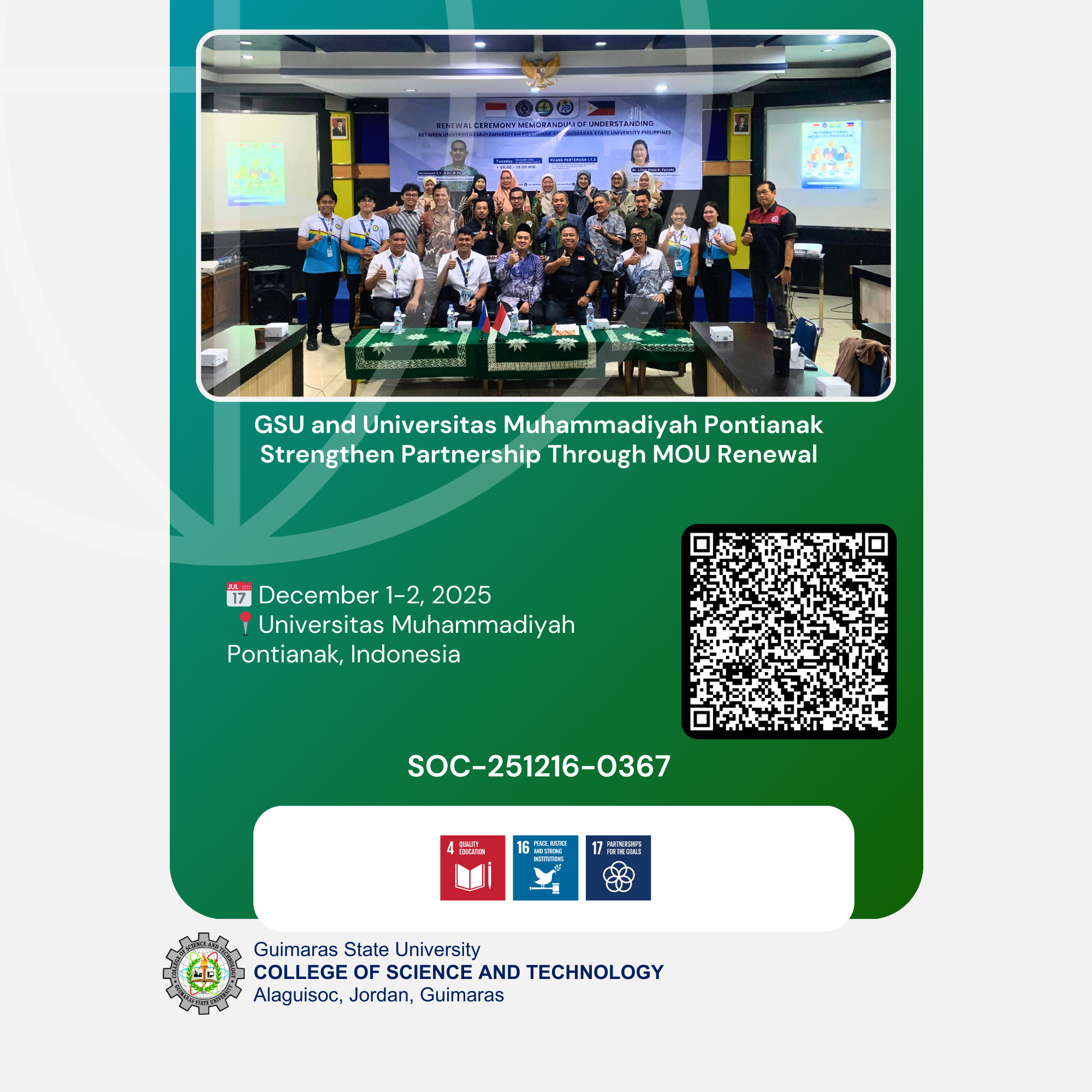 GSU and Universitas Muhammadiyah Pontianak Strengthen Partnership Through MOU Renewal