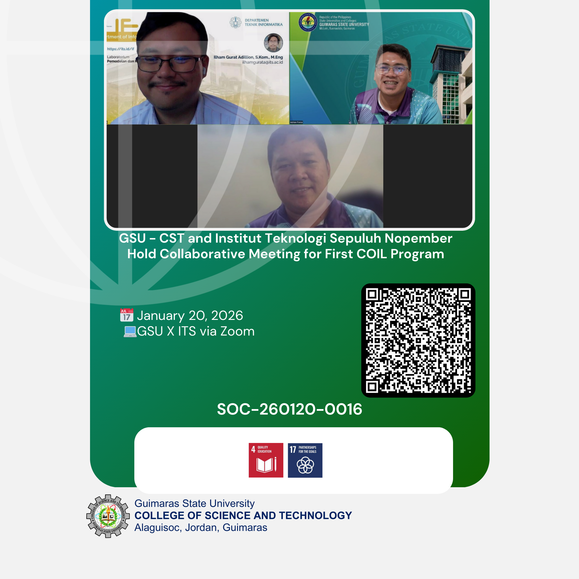 GSU – CST and Institut Teknologi Sepuluh Nopember Hold Collaborative Meeting for First COIL Program