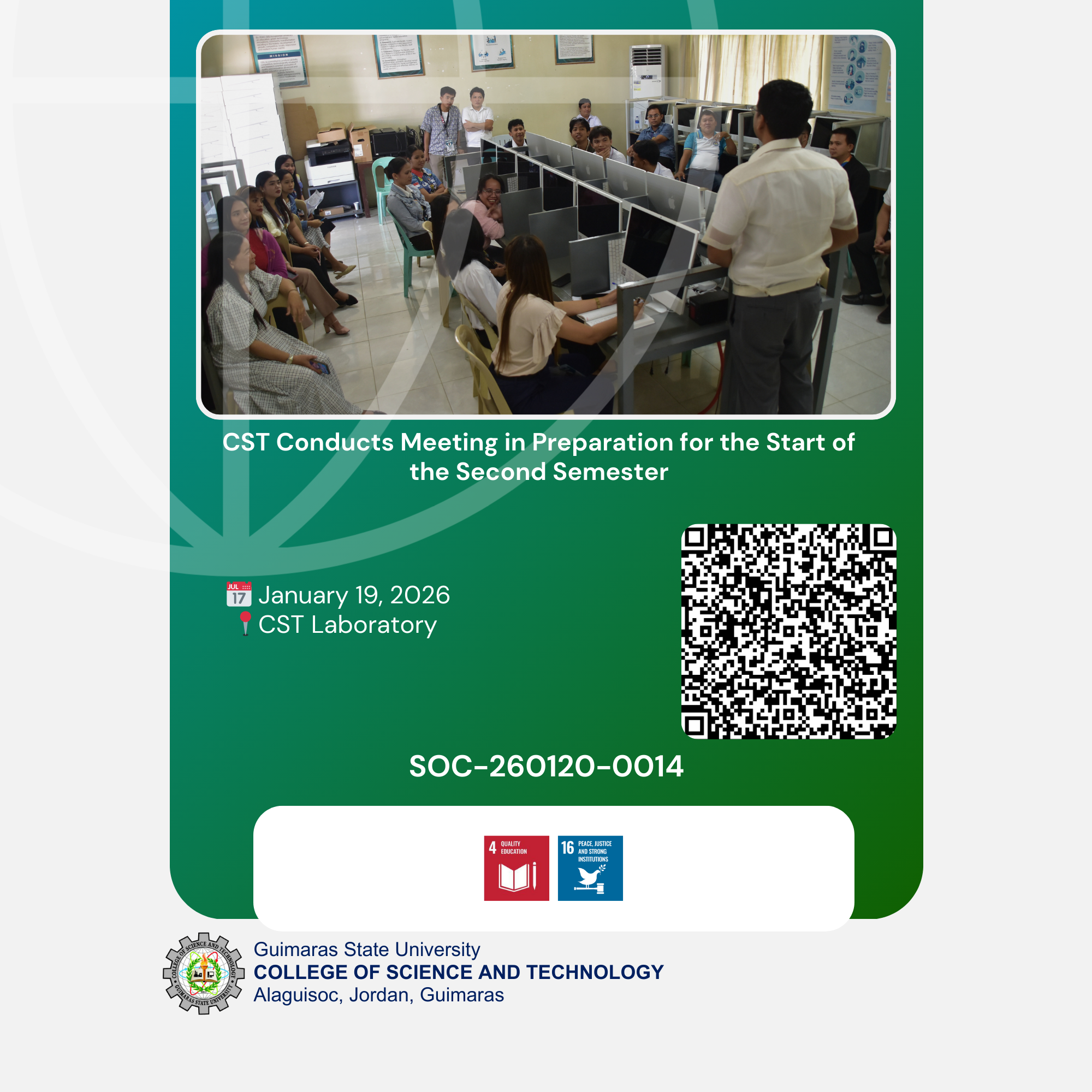 CST Conducts Meeting in Preparation for the Start of the Second Semester