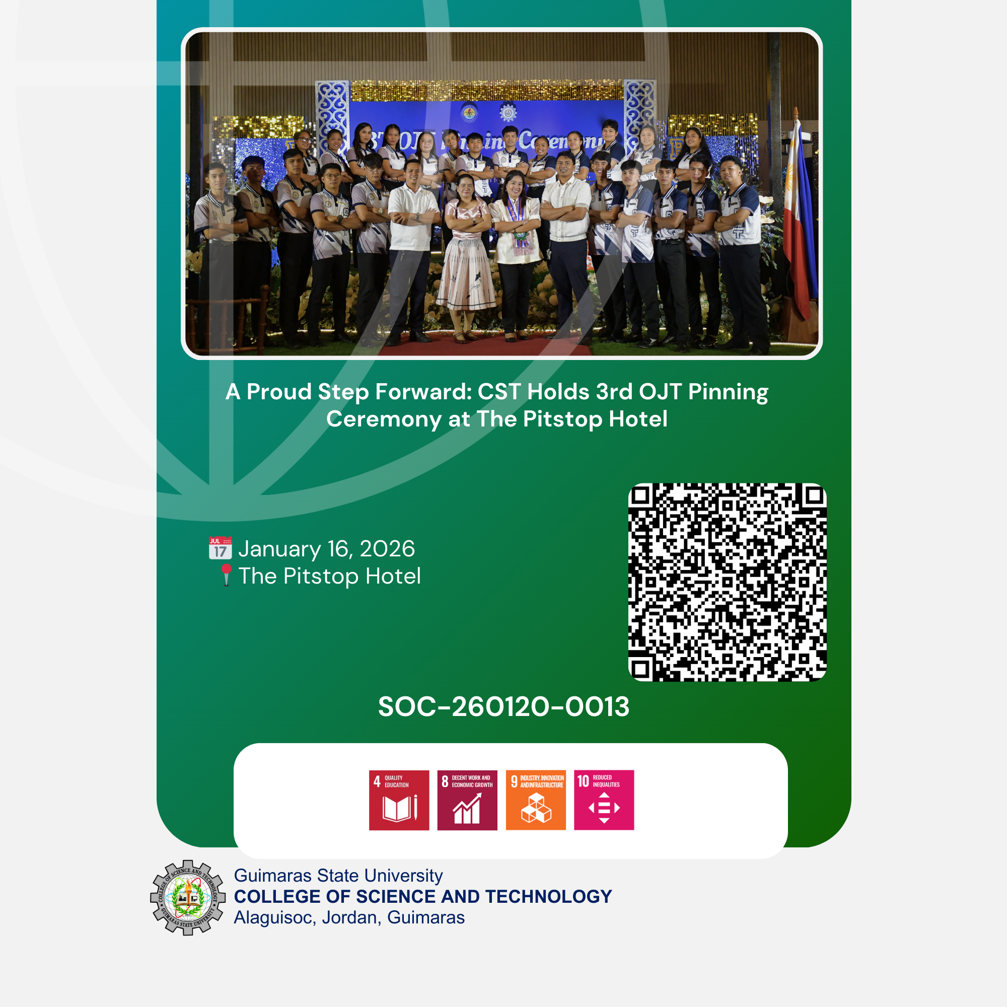 A Proud Step Forward: CST Holds 3rd OJT Pinning Ceremony at The Pitstop Hotel