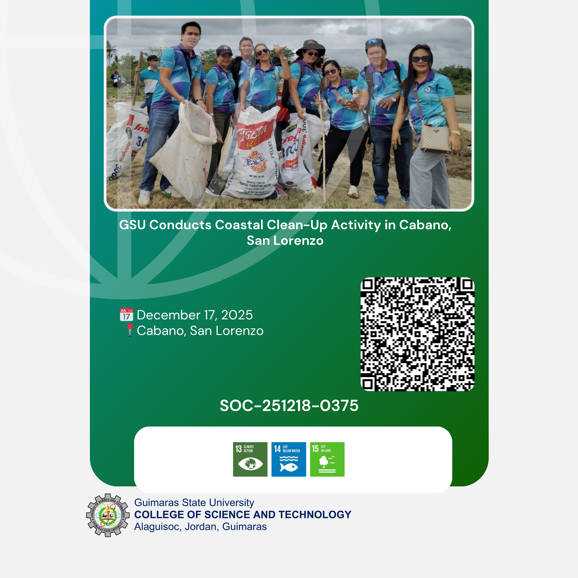 GSU Conducts Coastal Clean-Up Activity in Cabano, San Lorenzo