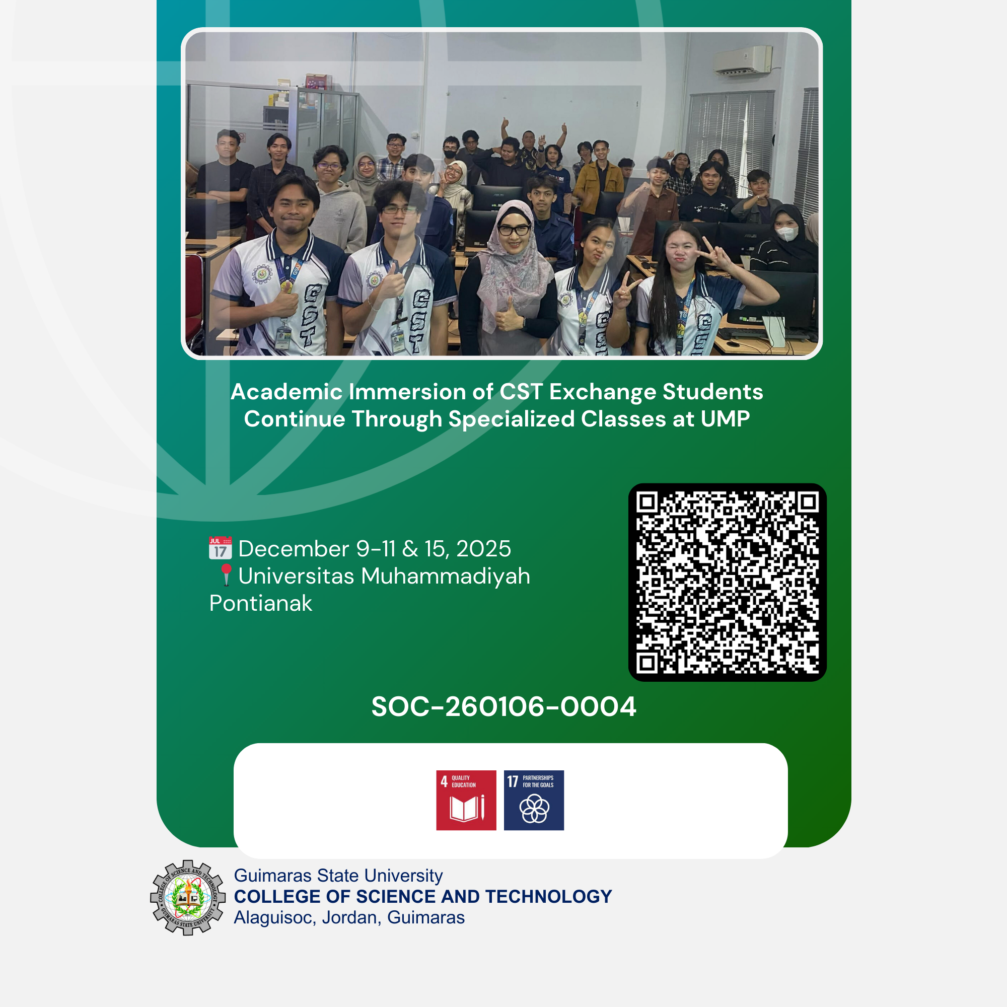 Academic Immersion of CST Exchange Students Continue Through Specialized Classes at UMP