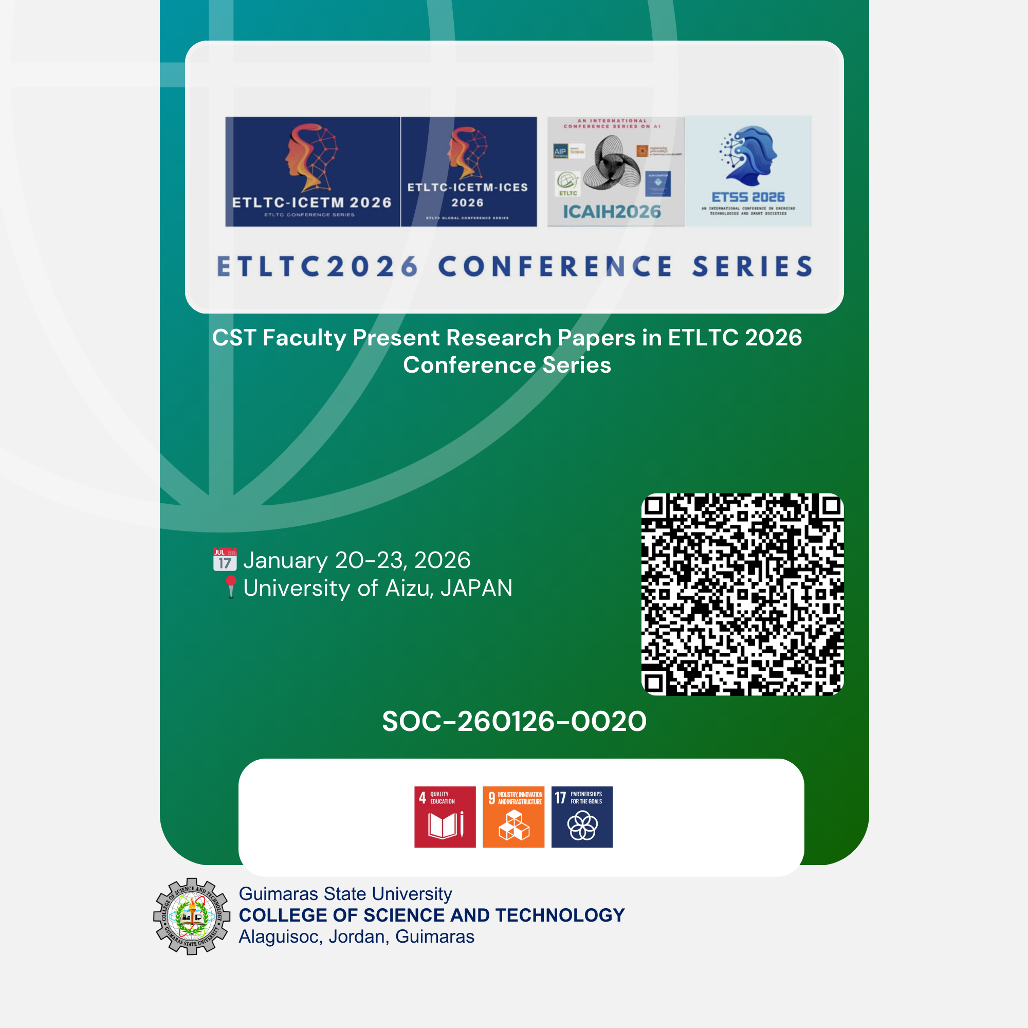 CST Faculty Present Research Papers in ETLTC 2026 Conference Series