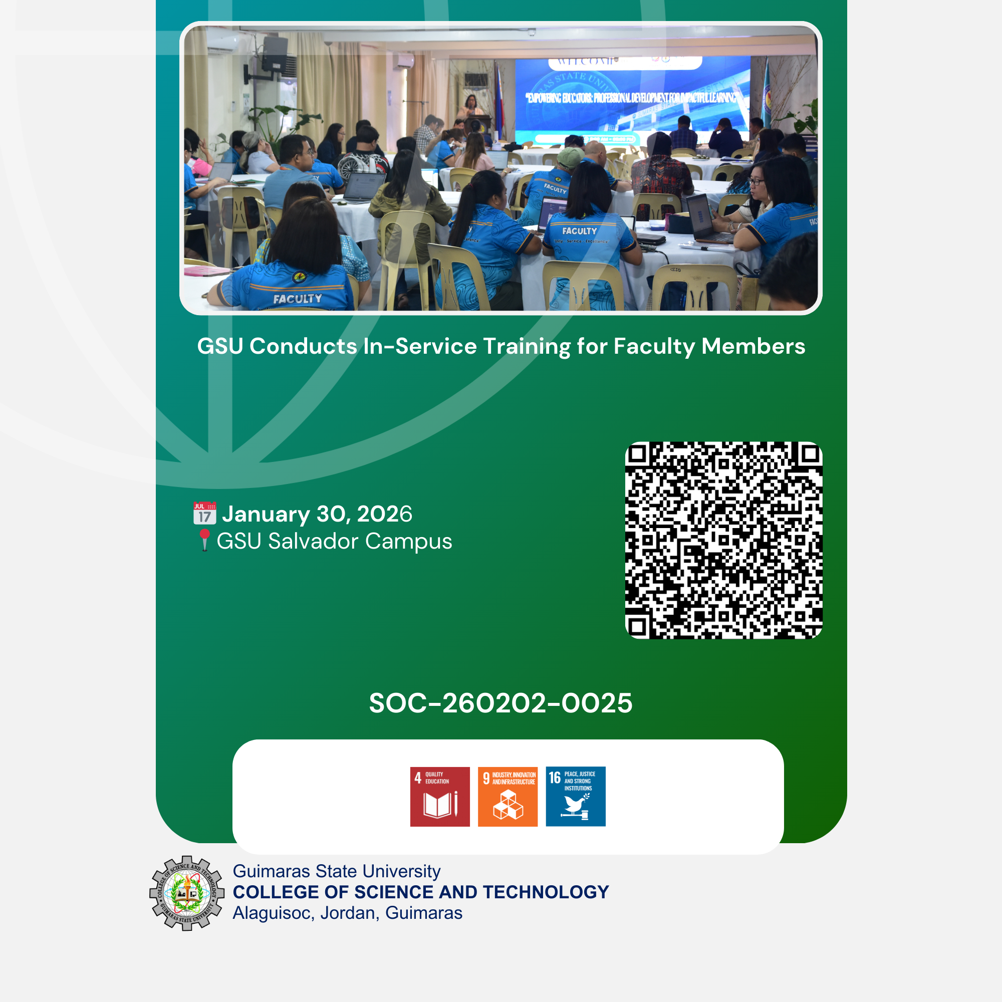 GSU Conducts In-Service Training for Faculty Members