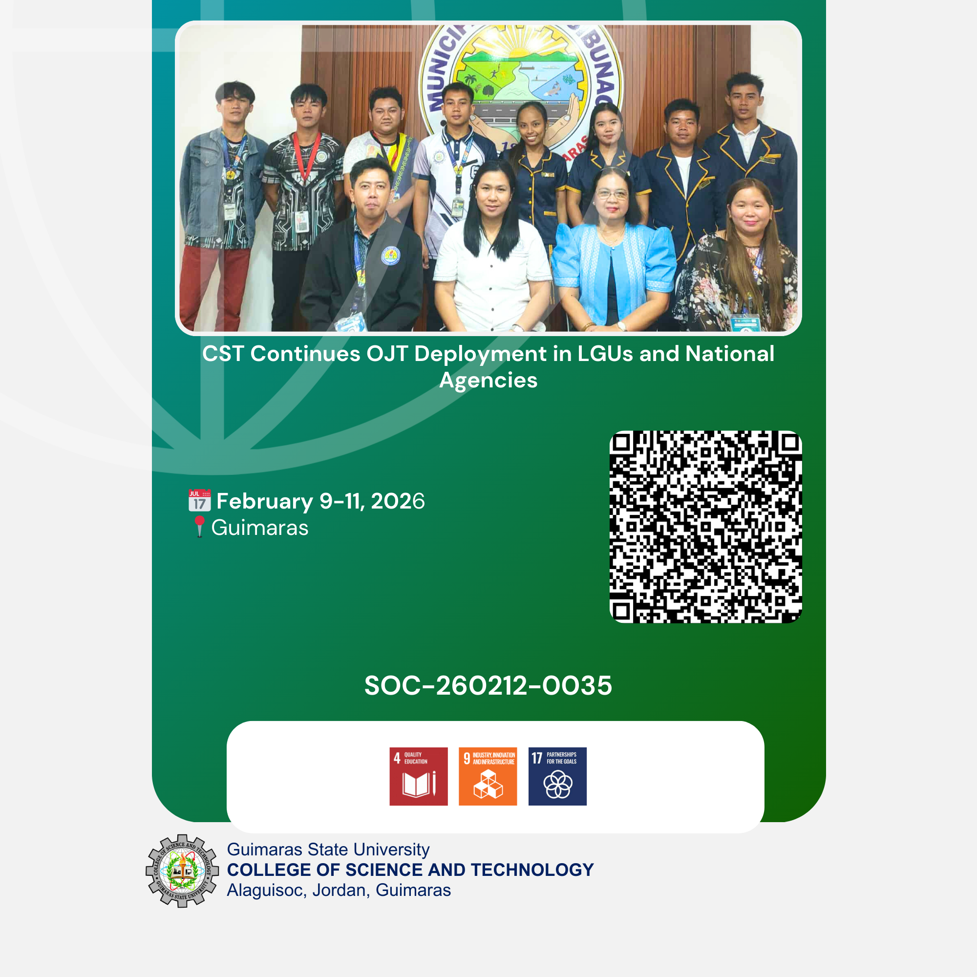 CST Continues OJT Deployment in LGUs and National Agencies