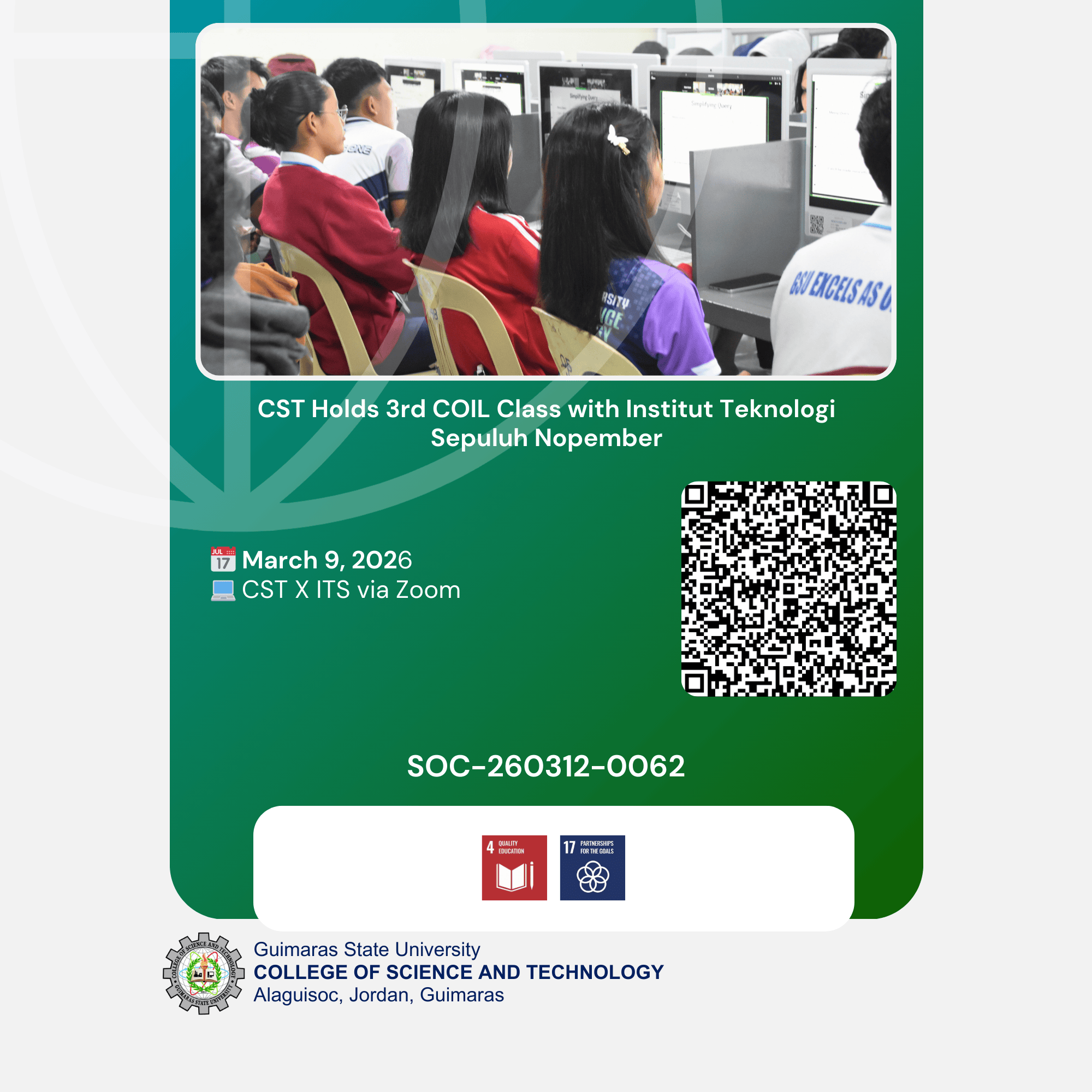 CST Holds 3rd COIL Class with Institut Teknologi Sepuluh Nopember