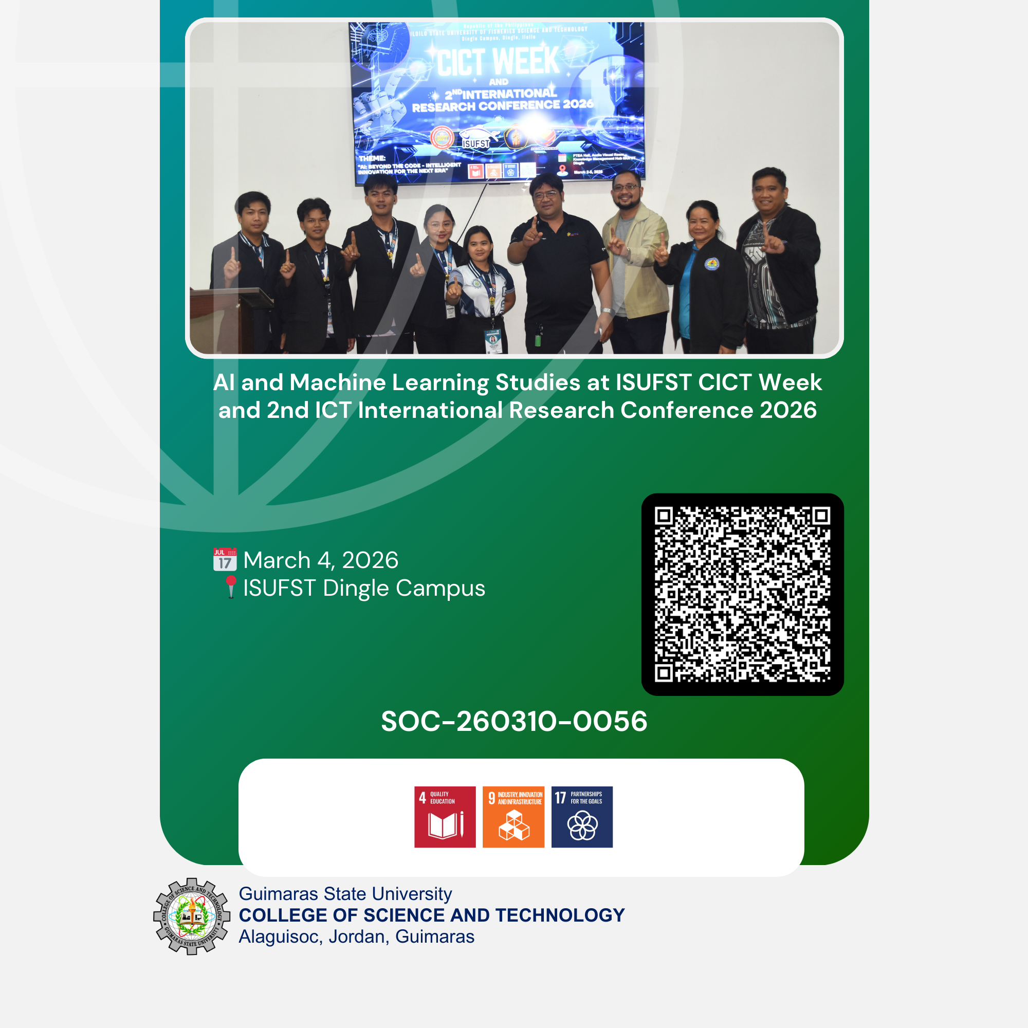 CST Researchers Showcase AI and Machine Learning Studies at ISUFST CICT Week and 2nd ICT International Research Conference 2026