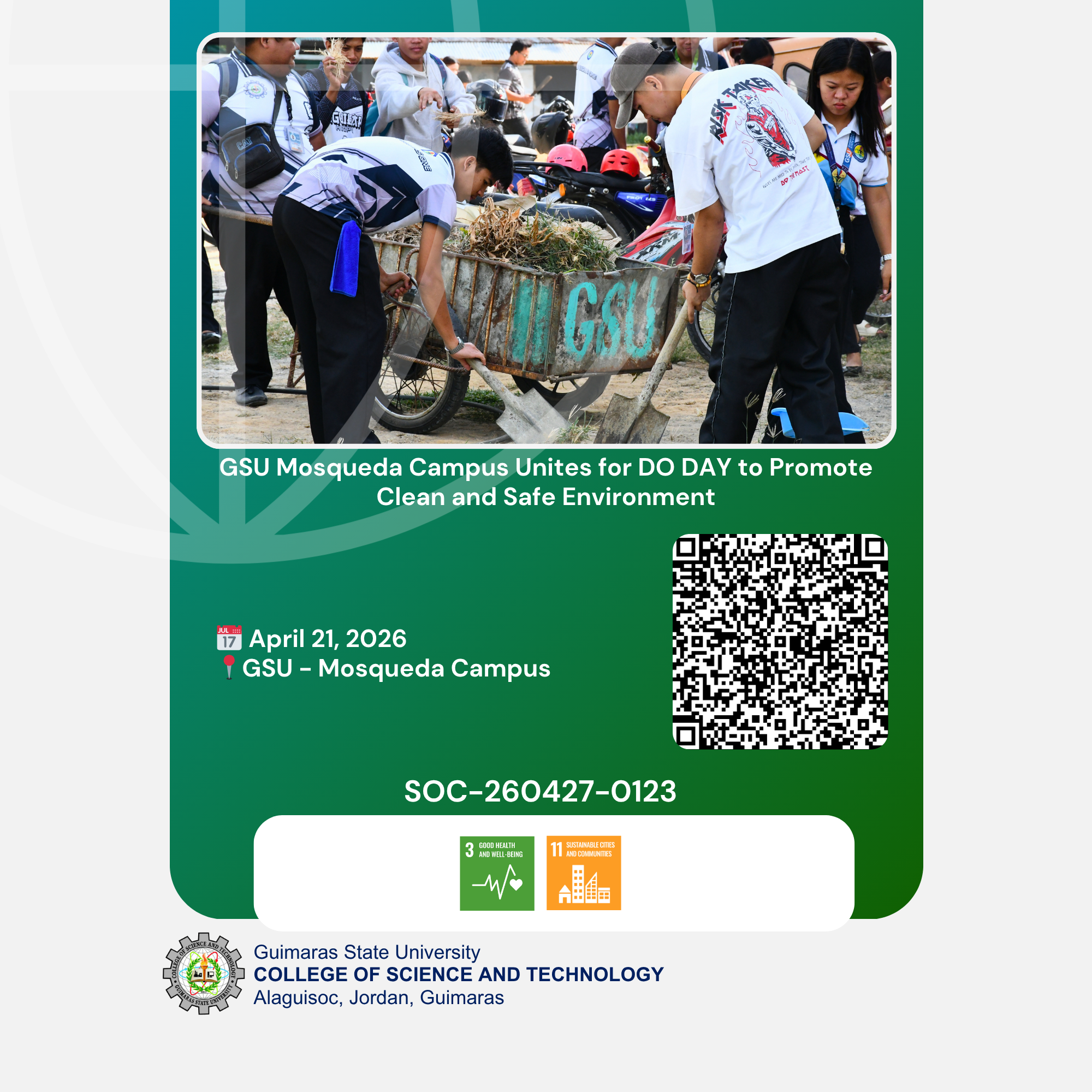 GSU Mosqueda Campus Unites for DO DAY to Promote Clean and Safe Environment