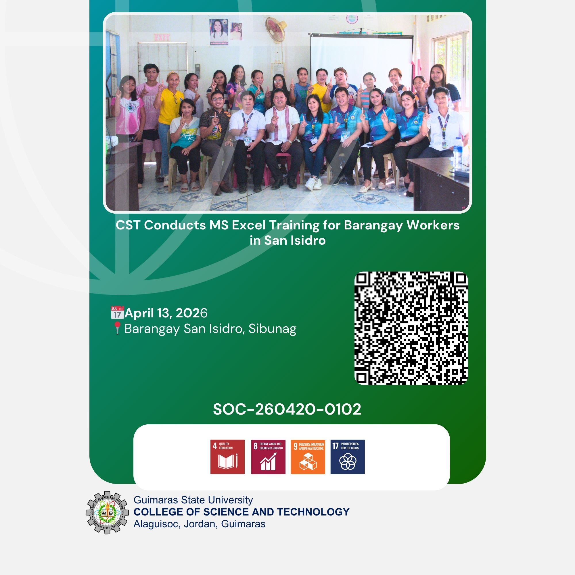 CST Conducts MS Excel Training for Barangay Workers in San Isidro