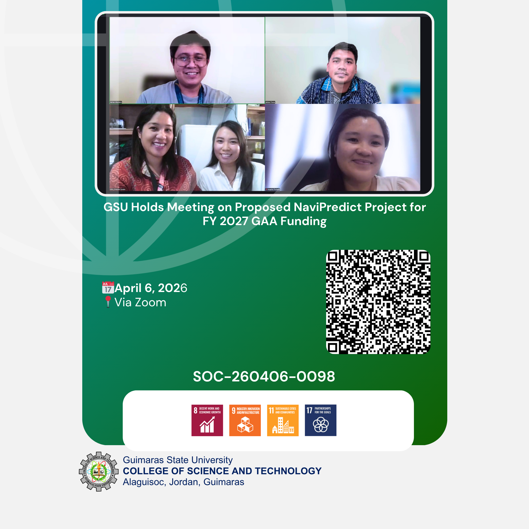 GSU Holds Meeting on Proposed NaviPredict Project for FY 2027 GAA Funding