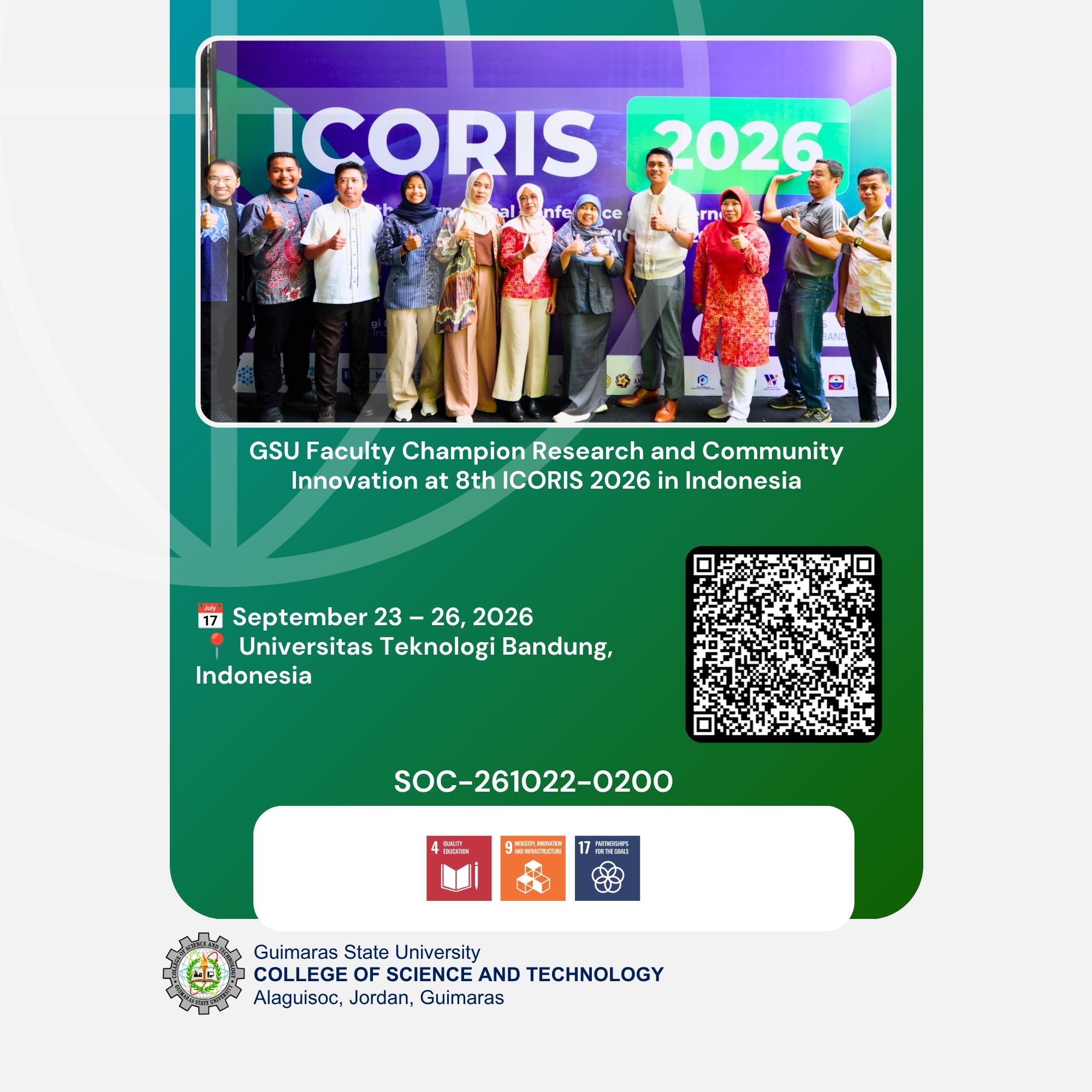 GSU Faculty Champion Research and Community Innovation at 8th ICORIS 2026 in Indonesia